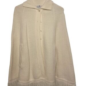 Sweater Project Cream Button-Up Poncho